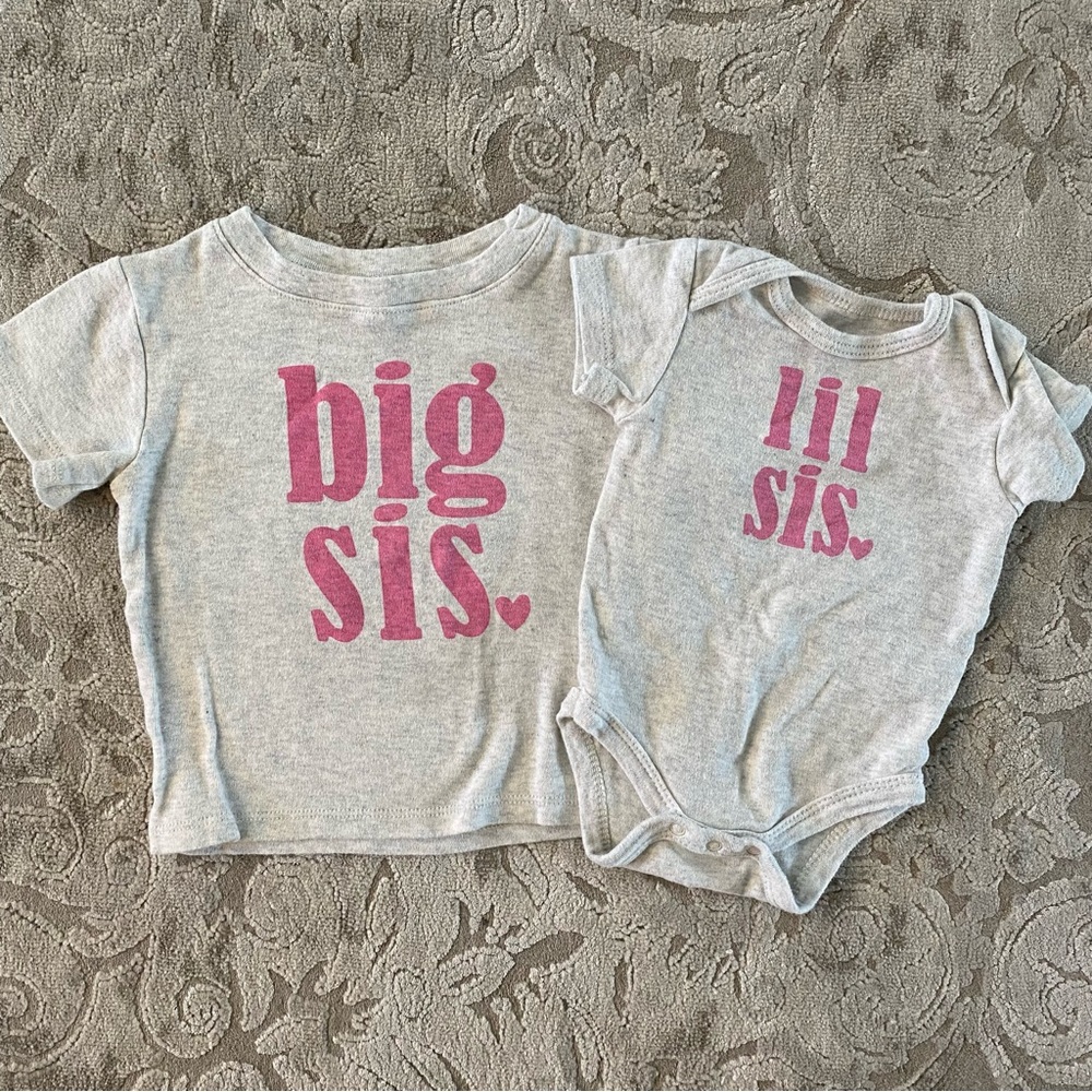 Chick pea big sis 2t lil sis 0-6 month bundle